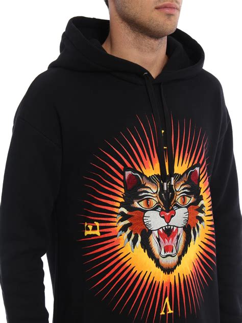 gucci sweater red black cat|Gucci angry cat sweater.